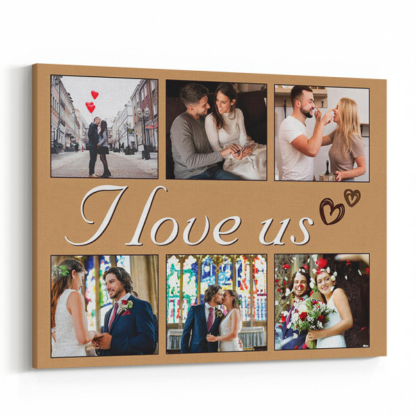 I Love Us Custom Photo Collage Canvas Print