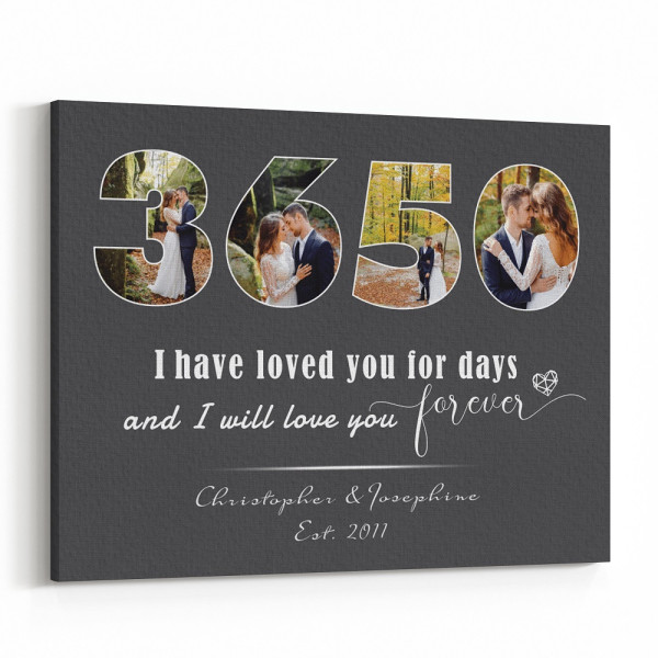 10 Years I Will Love You Forever Custom Photo Canvas