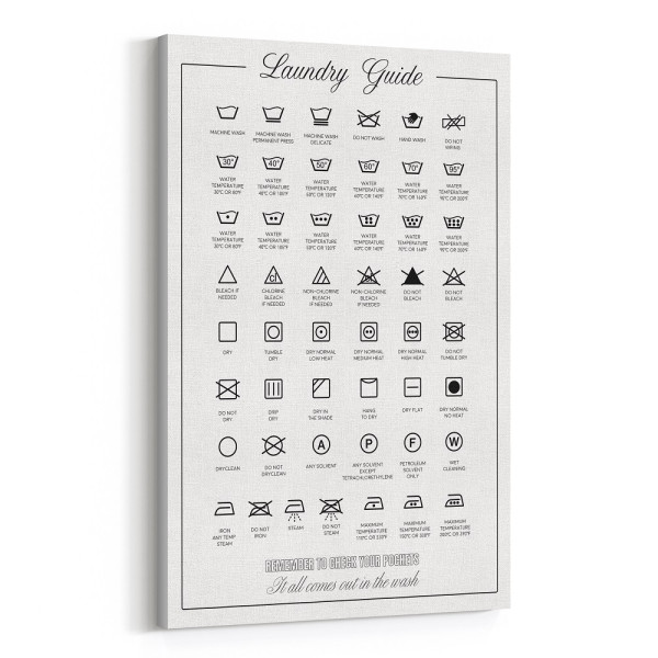 Laundry Symbols Guide Canvas Print