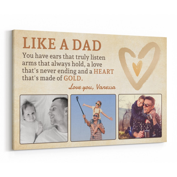 Like A Dad Custom Photo Canvas Print