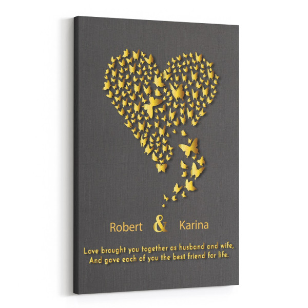 Love Brought You Together Husband And Wife Canvas Print - 50th Anniversary