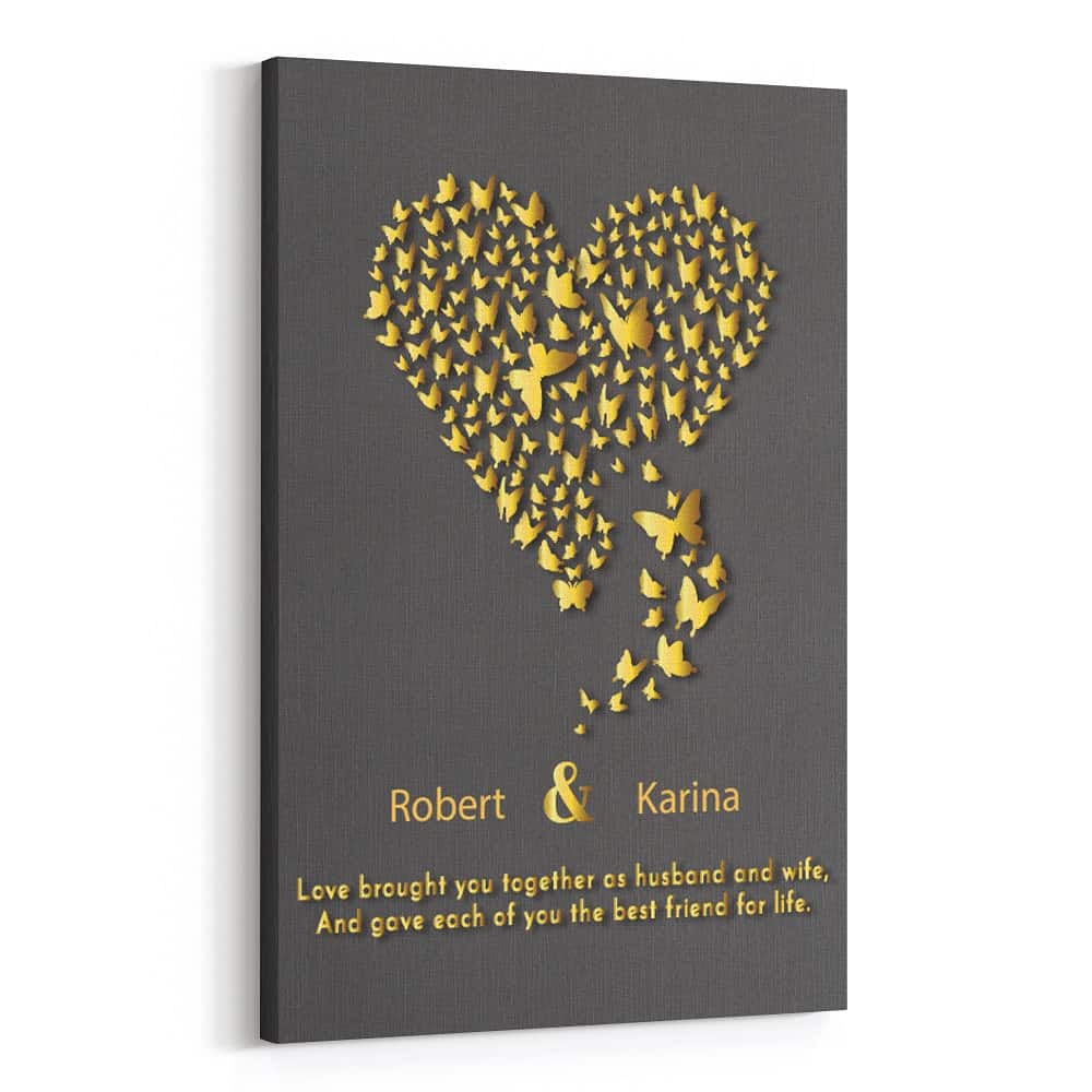 Love Brought You Together Husband And Wife Canvas Print – 50th Anniversary