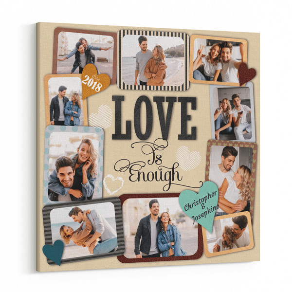 Love Is Enough Photo Collage Canvas Print