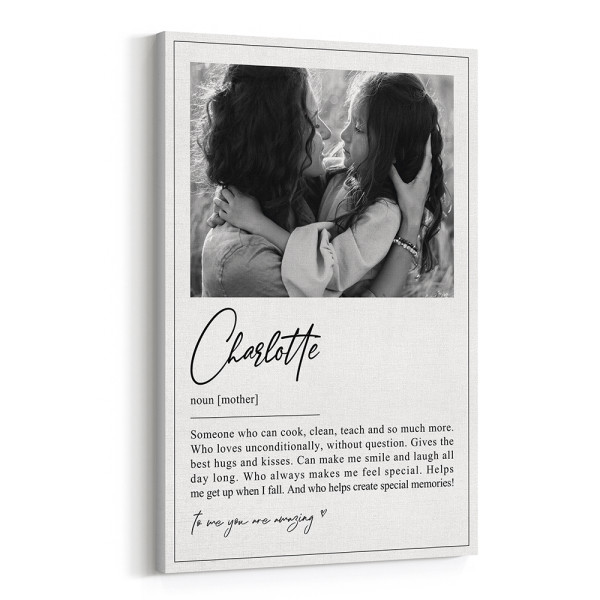 Mother Definition Custom Photo And Text Canvas Print