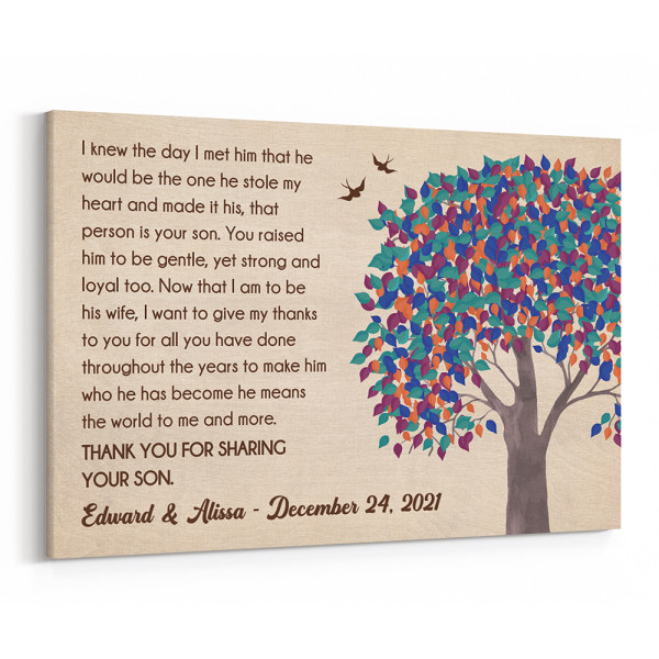 Mother Of The Groom Gift Personalized Canvas Print