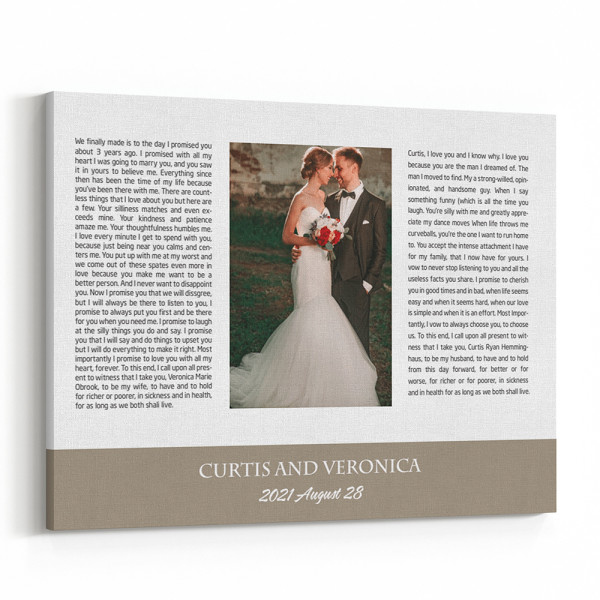 Our Vows Custom Canvas Print