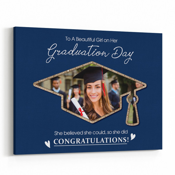 Personalized Graduation Gift For Her Photo Canvas Print
