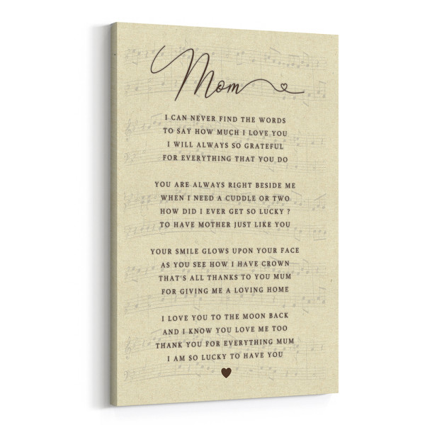 Poem for Mom Canvas Print