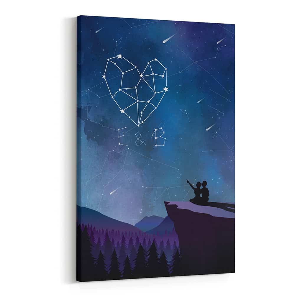 Star Map Constellation Font Custom Name Canvas Print