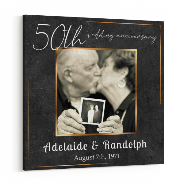 Then And Now 50th Anniversary Photo Canvas Print
