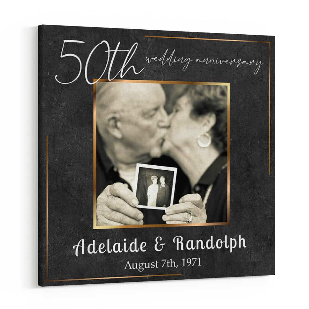 Then And Now 50th Anniversary Photo Canvas Print