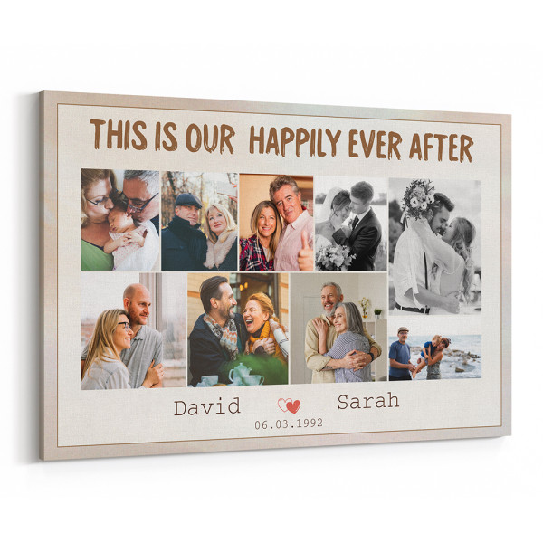 30th Anniversary 'This Is Our Happily Ever After' 9 Photo Canvas