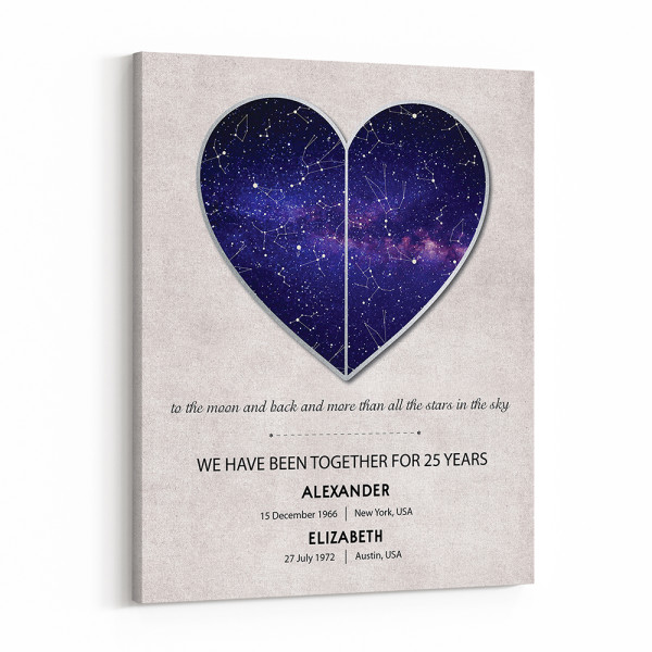 To The Moon and Back 25th Anniversary Star Map Print