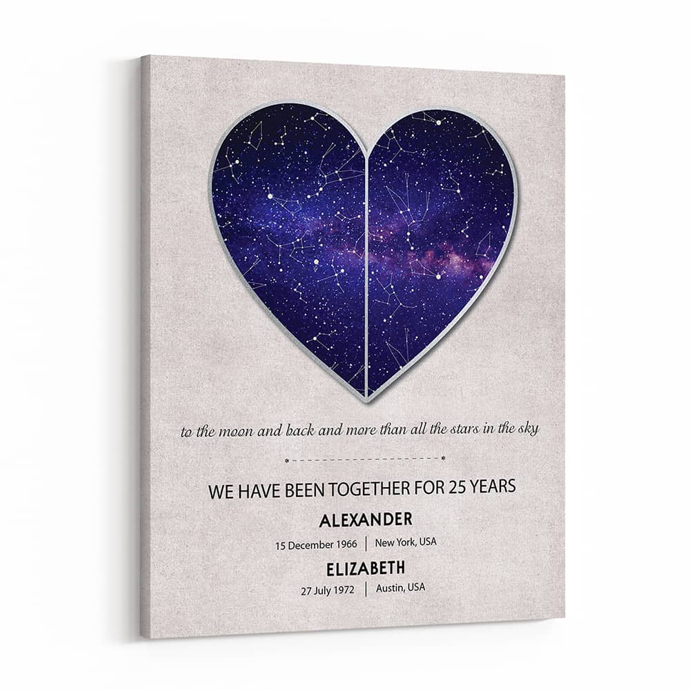 To The Moon and Back 25th Anniversary Star Map Print