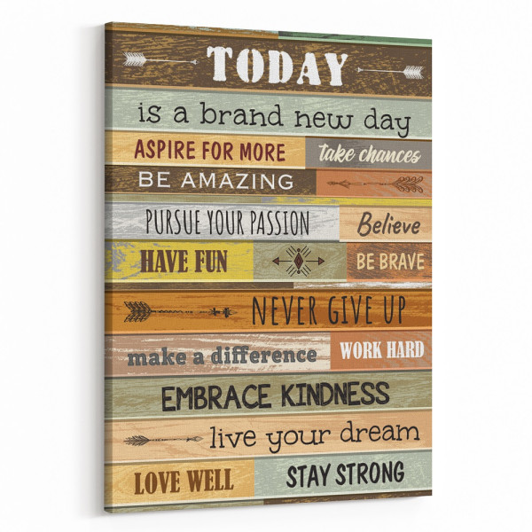 “Today Is A Brand New Day” Inspirational Canvas Print