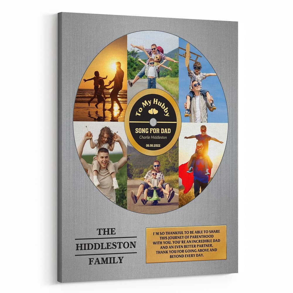 Vinyl Record Photo Collage For Dad Canvas Print 365Canvas