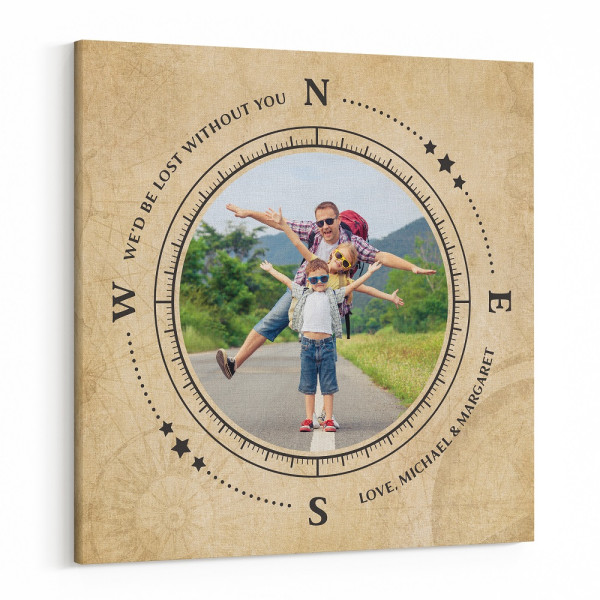 We’d Be Lost Without You Custom Photo Canvas Print