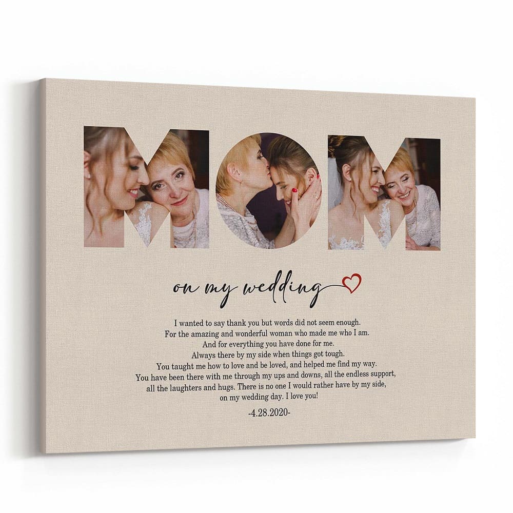 Wedding Gift for Mom from Daughter Photo Collage Canvas Print