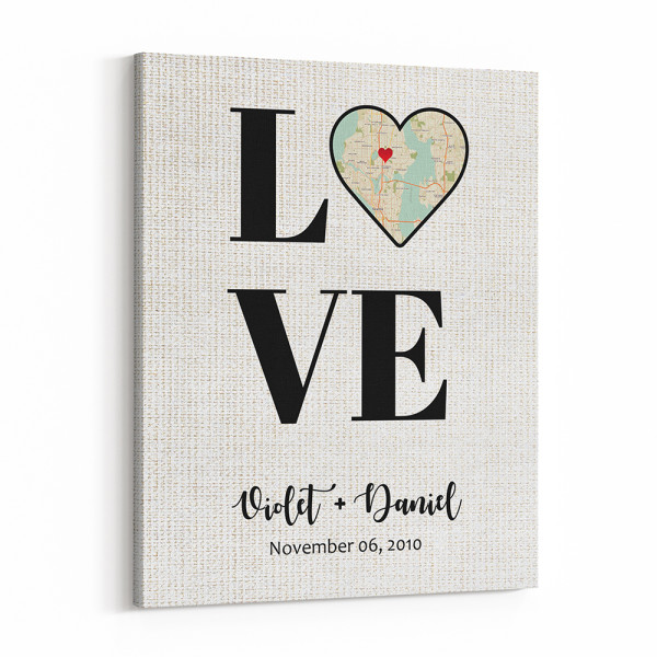 Where Love Begins Custom Map Print