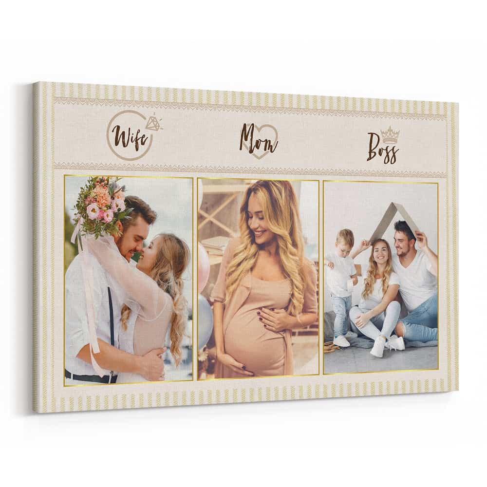 Wife Mom Boss 3 Photos Canvas Print