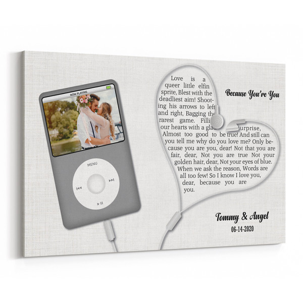 iPod Song Lyrics Custom Canvas Print