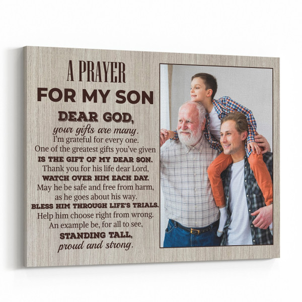 A Prayer For My Son Custom Photo Canvas Print