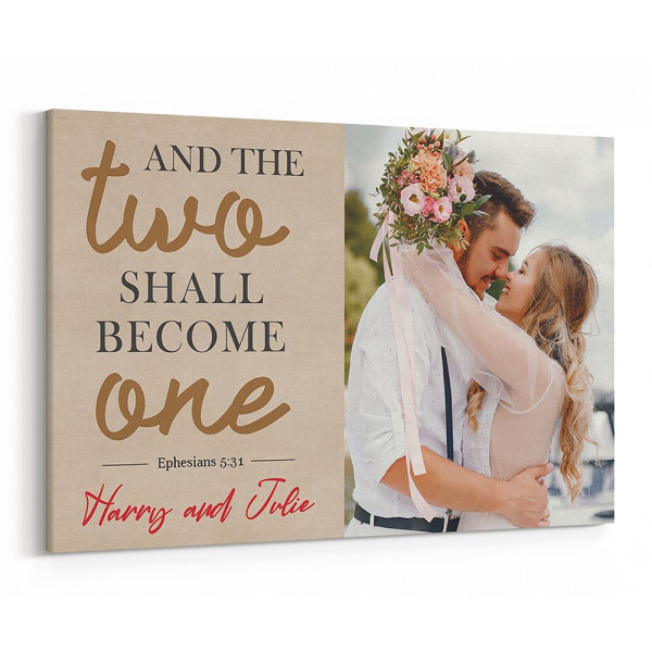 And The Two Shall Become One Custom Photo Canvas Print