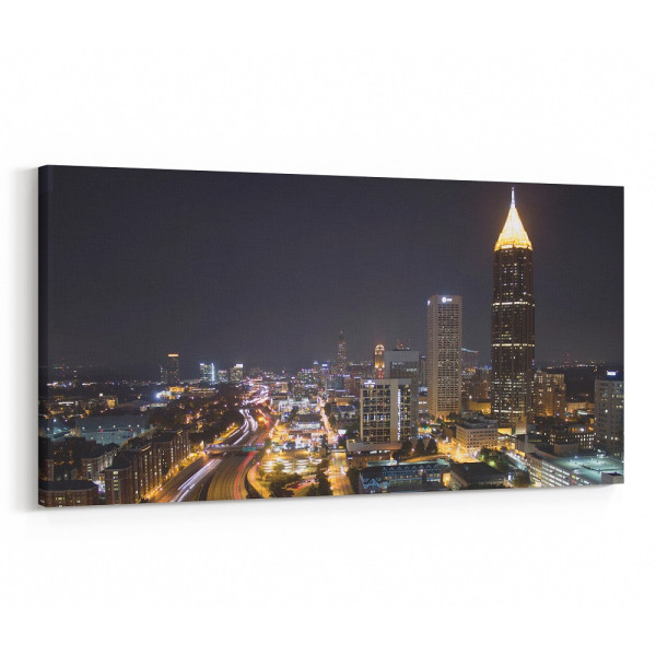 Atlanta, Georgia Skyline Canvas Wall Art - Collection A