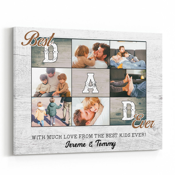 Best Dad Ever With Much Love From The Best Kids Ever Canvas Print