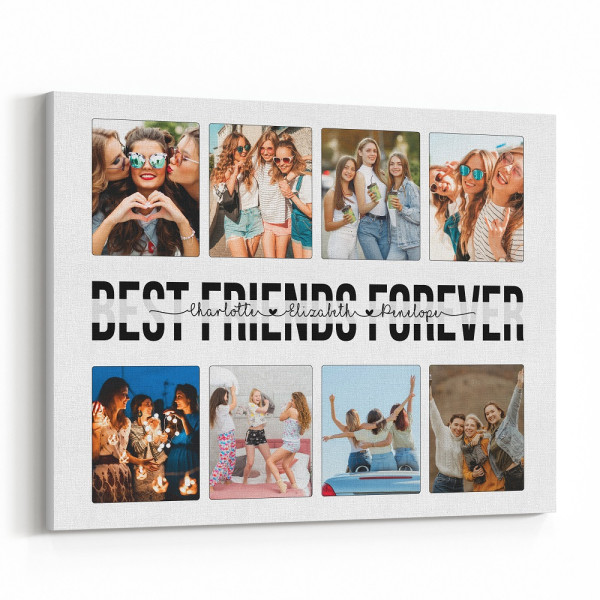 Best Friends Forever Custom Photo Collage Canvas Print