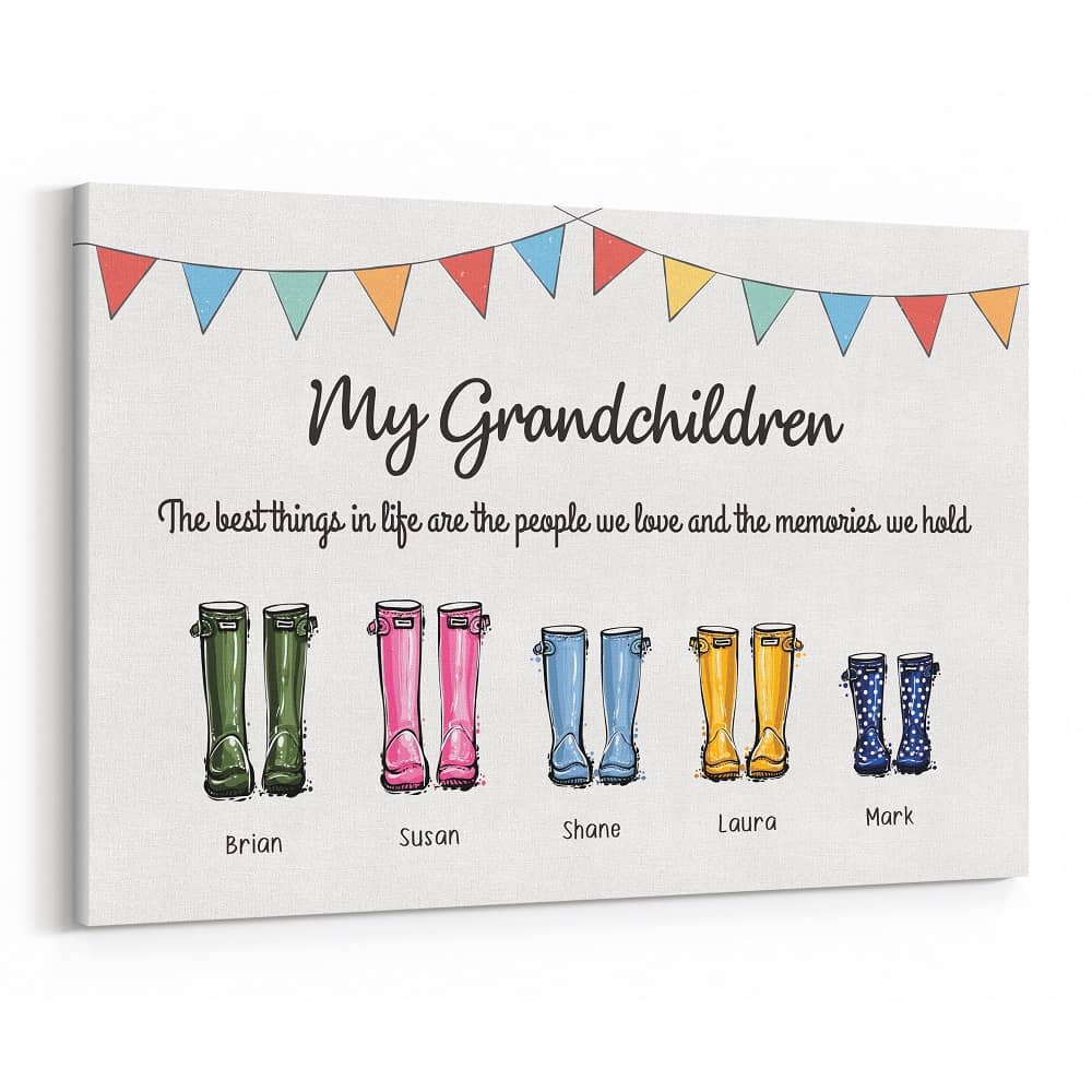 “My Grandchildren” Custom Family Welly Boot Canvas Print