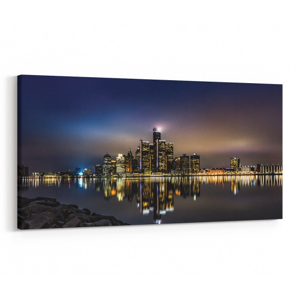 Detroit, Michigan Skyline Canvas Wall Art – Collection C