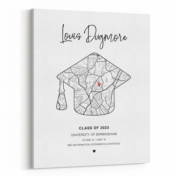Graduation Map Canvas Print