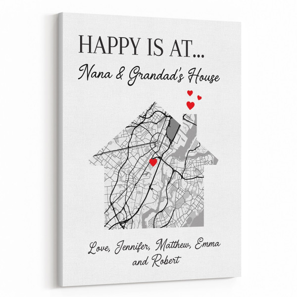 Happy Is At Nana And Grandad‘s House Canvas Print