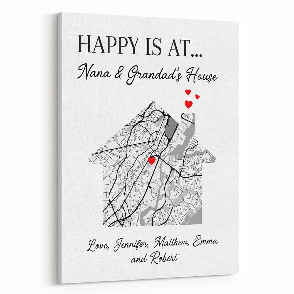 Happy Is At Nana And Grandad‘s House Canvas Print