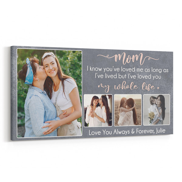 Mom, I Know You’ve Loved Me As Long As I’ve Lived Photo Canvas Print