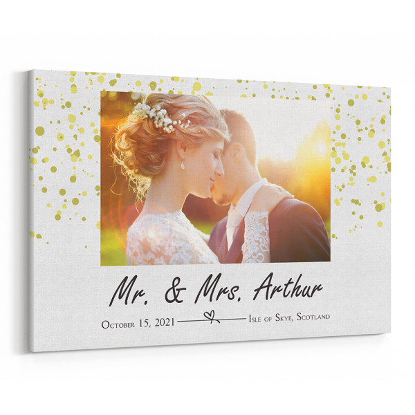 Mr &amp; Mrs Custom Photo Canvas Print