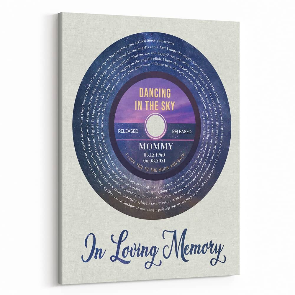 In Loving Memory Custom Spiral Song Lyrics Canvas Print 365Canvas