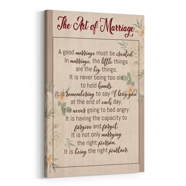 The Art Of Marriage Poem Canvas Print