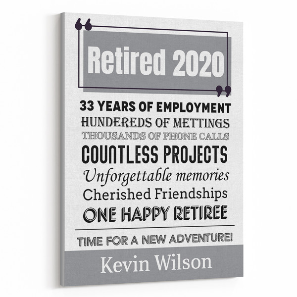 Year Retired Custom Canvas