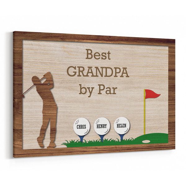 Best Grandpa By Par Custom Canvas Print