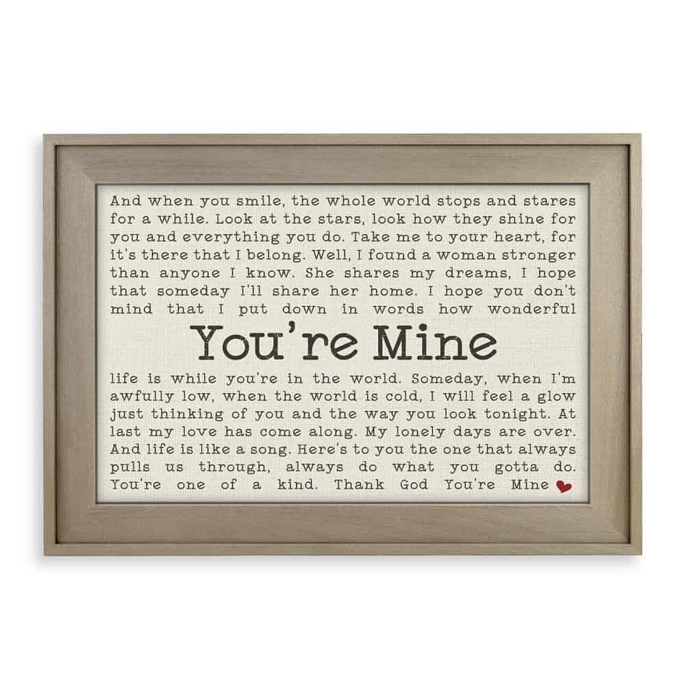 Personalized Song Lyrics Linen Print