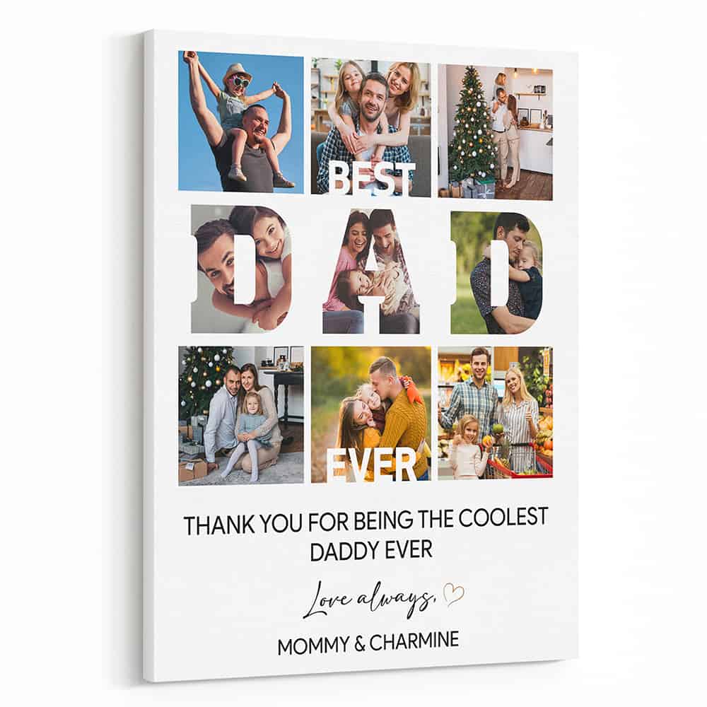 Best Dad Ever Photo Collage Canvas Print