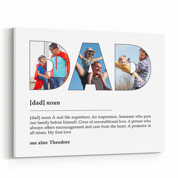 Dad Definition Custom Photo Canvas Print