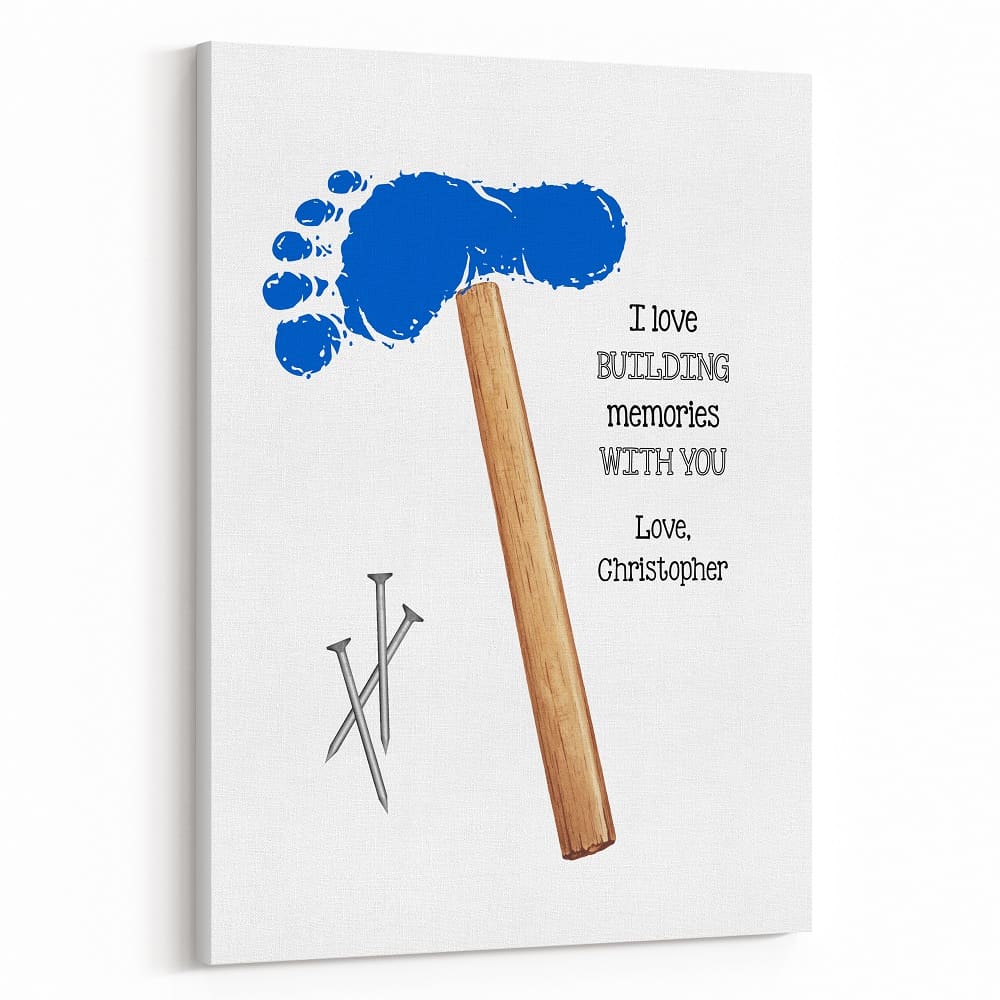 I Love Building Memories With You Footprint Canvas Print