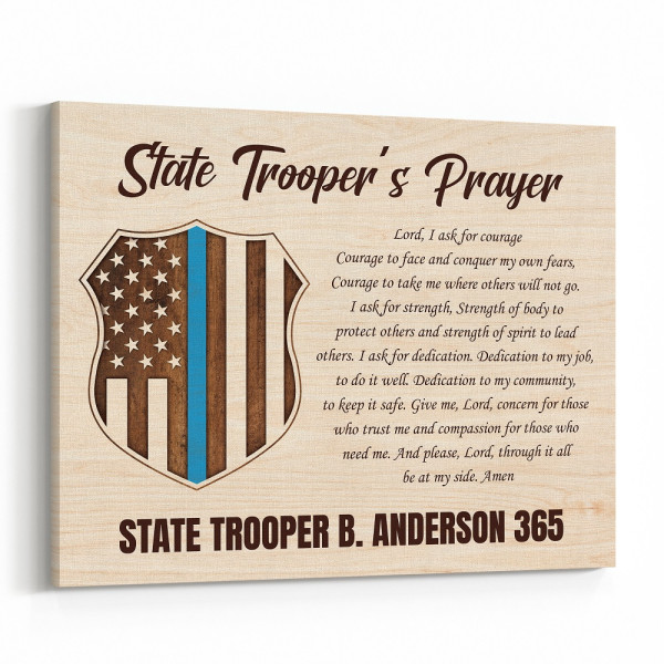 Personalized State Trooper Prayer Canvas Print