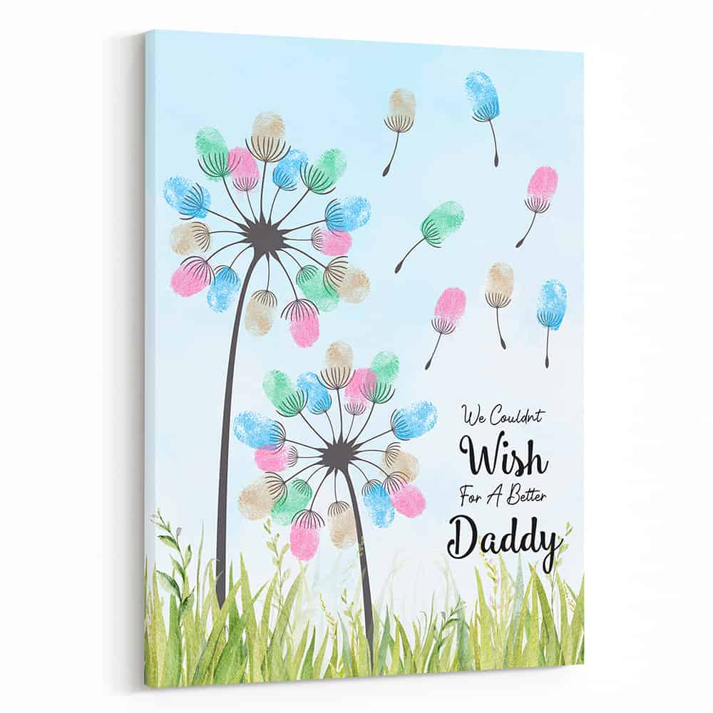 We Couldn't Wish For A Better Daddy Fingerprint Canvas Print 365Canvas