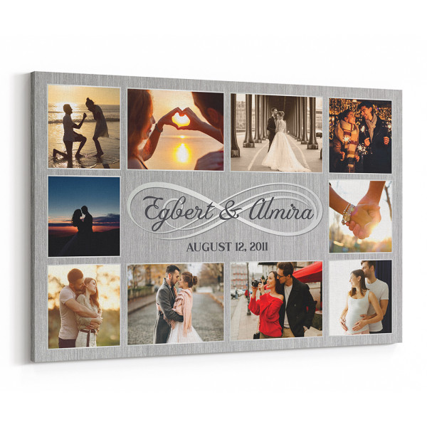 Infinity 10 Years of Love Custom Photo Canvas Print