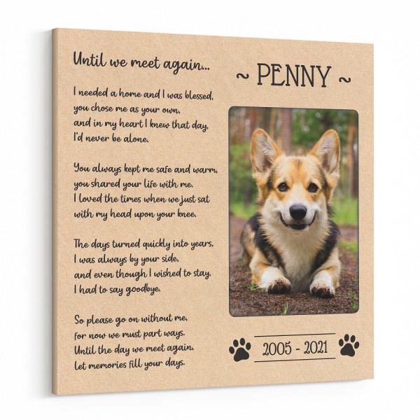 Dog Passed Away Gift Custom Photo Canvas Print