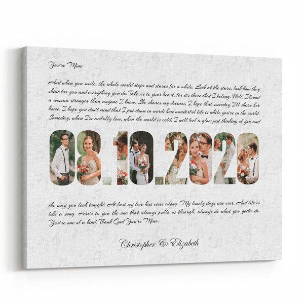 Love Song Happy Anniversary Photo Collage Canvas Print